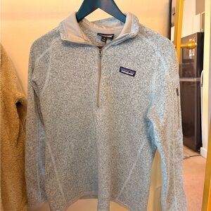Patagonia Zip-Up Fleece Sweater in Light Gray